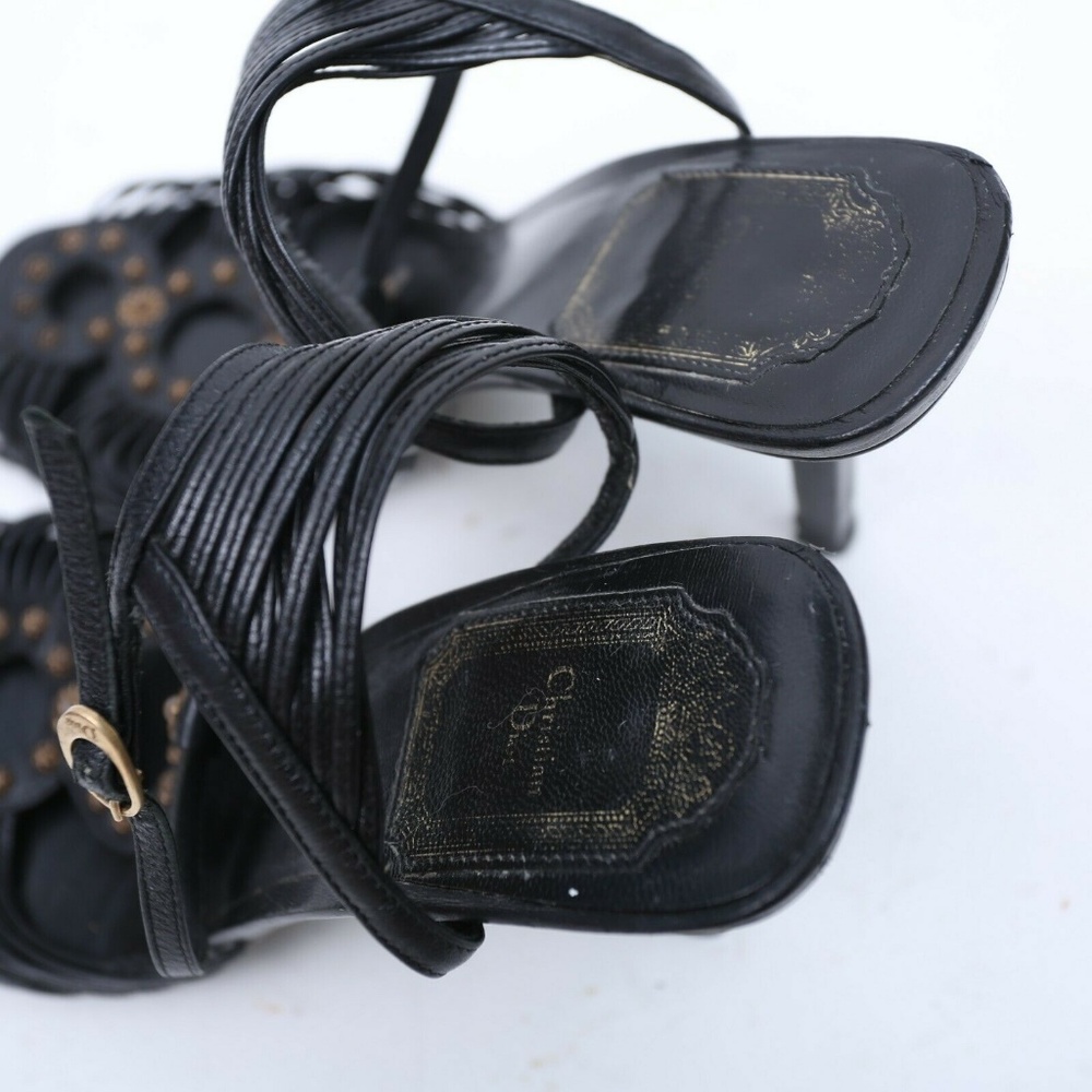 DIOR SLINGBACK PUMPS BLACK LEATHER WOMEN'S SIZE 7 - Picture 5 of 8